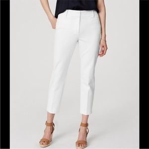 LOFT Petite Cropped Riviera Marisa Fit Pants in Cream